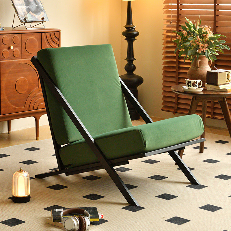 Nordic Tilt Velvet Metal Accent Chair