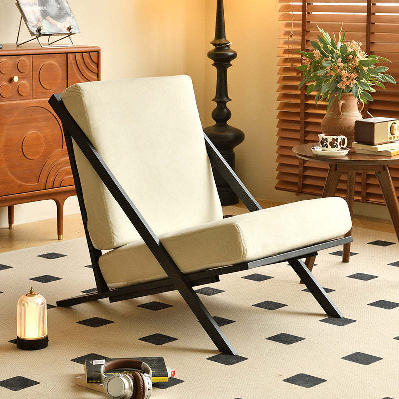 Nordic Tilt Velvet Metal Accent Chair