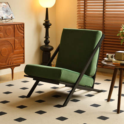 Nordic Tilt Velvet Metal Accent Chair