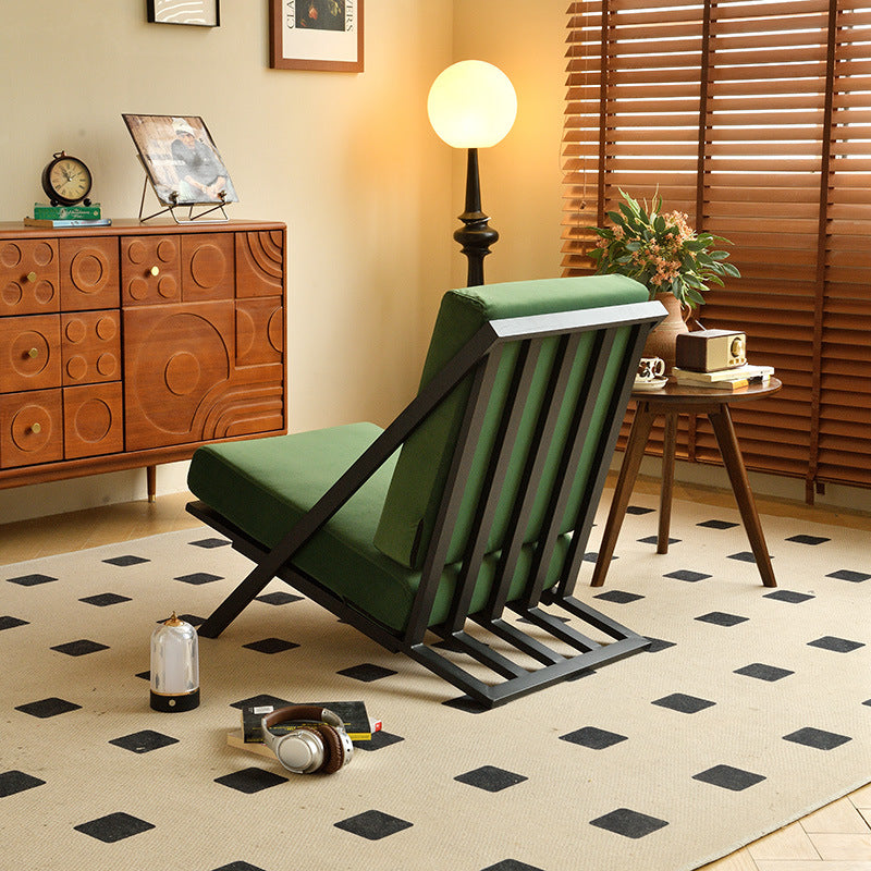 Nordic Tilt Velvet Metal Accent Chair