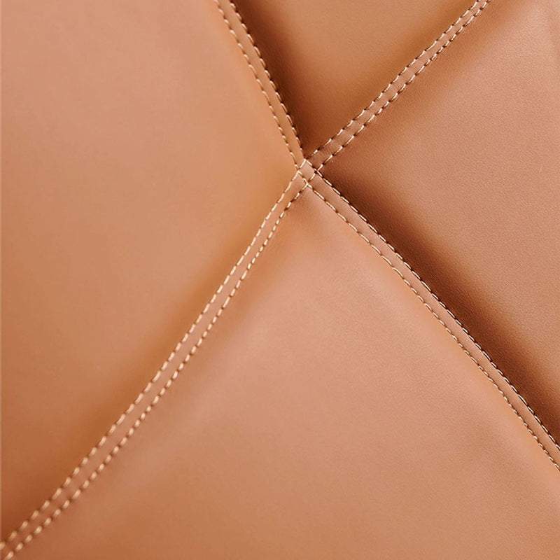 Retro Lattice Leather Wood Accent Chair