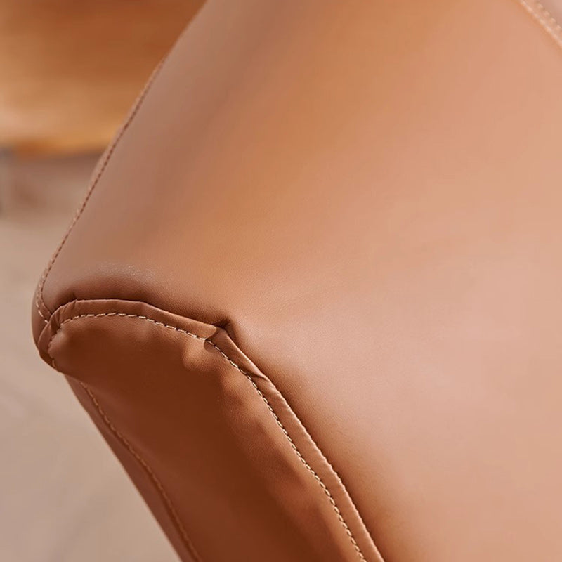 Retro Lattice Leather Wood Accent Chair