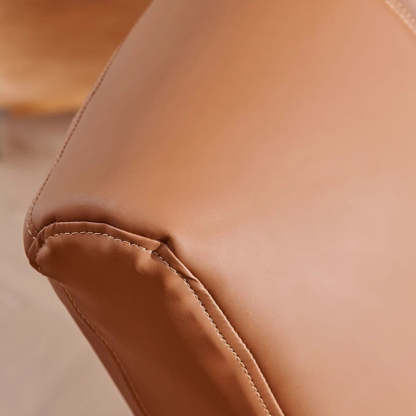 Retro Lattice Leather Wood Accent Chair