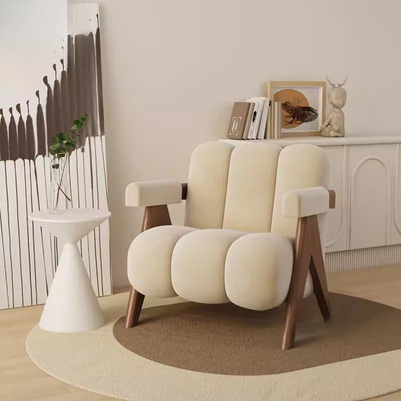Nordic striped accent chairs in wood velvet