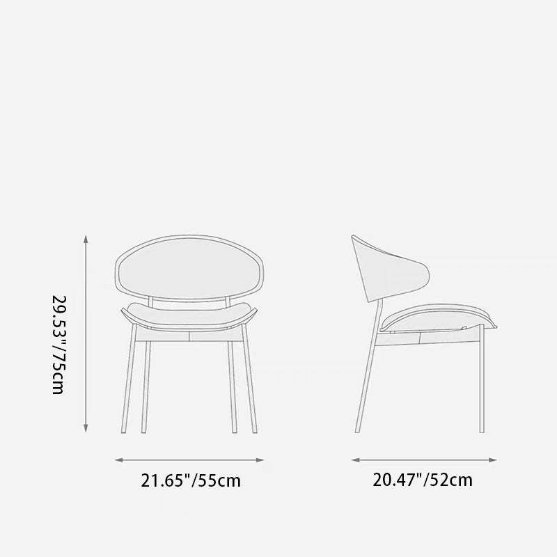 Minimalist Curved Leather Faux Dining Chair
