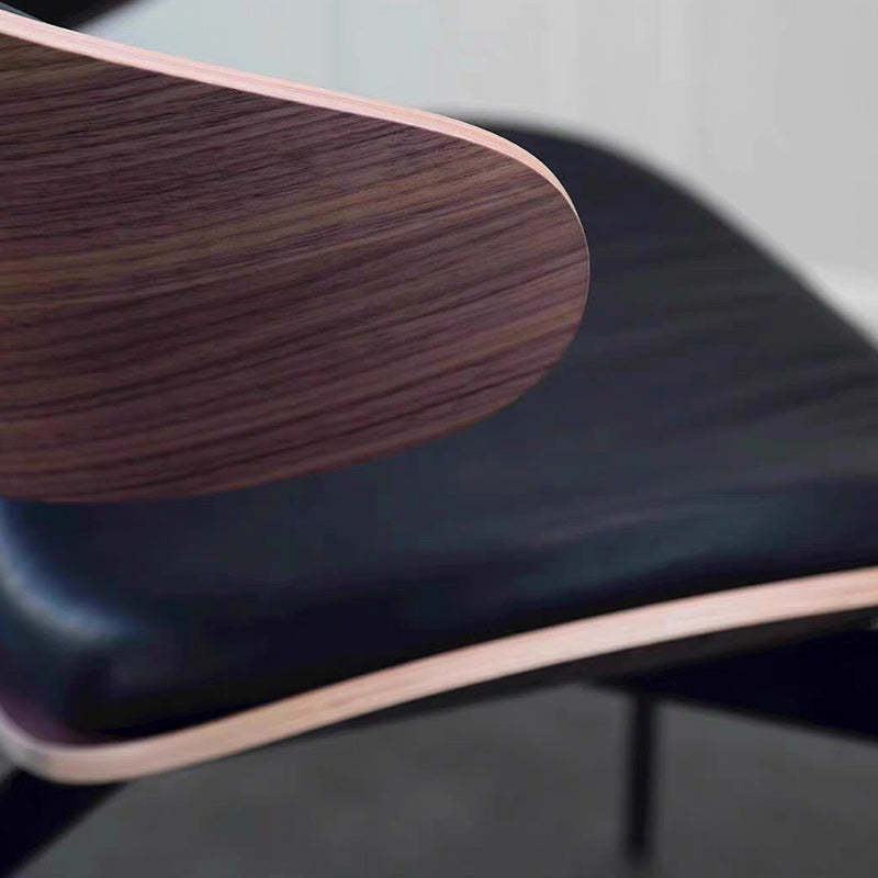 Minimalist Curved Leather Faux Dining Chair