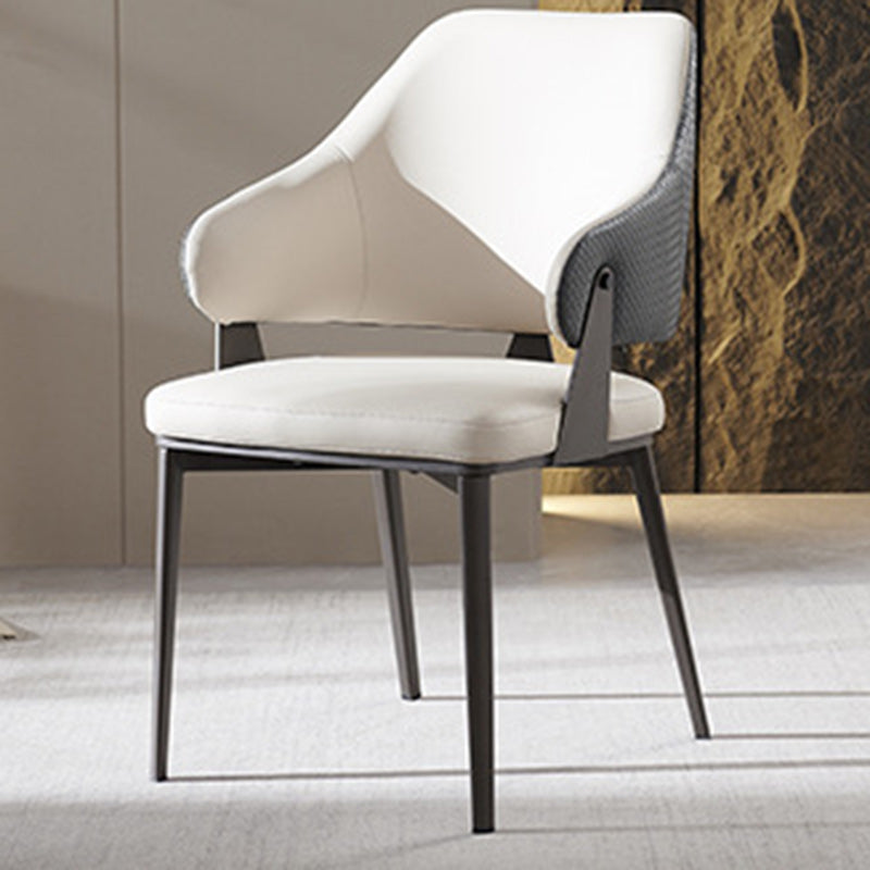 Modern Leather Metal Frame Dining Chair