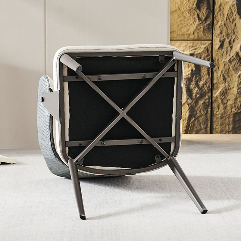 Modern Leather Metal Frame Dining Chair