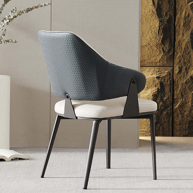 Modern Leather Metal Frame Dining Chair