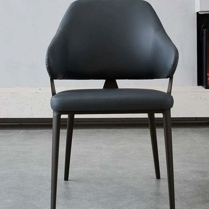 Modern Leather Metal Frame Dining Chair