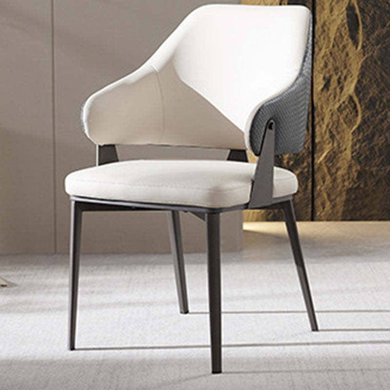 Modern Leather Metal Frame Dining Chair