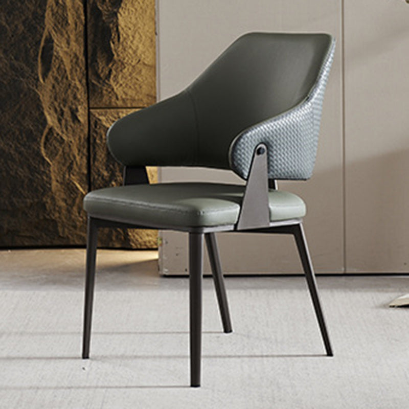 Modern Leather Metal Frame Dining Chair