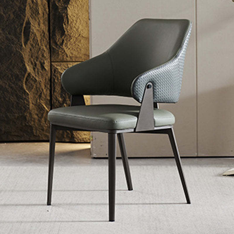 Modern Leather Metal Frame Dining Chair