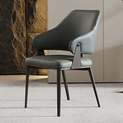 Modern Leather Metal Frame Dining Chair