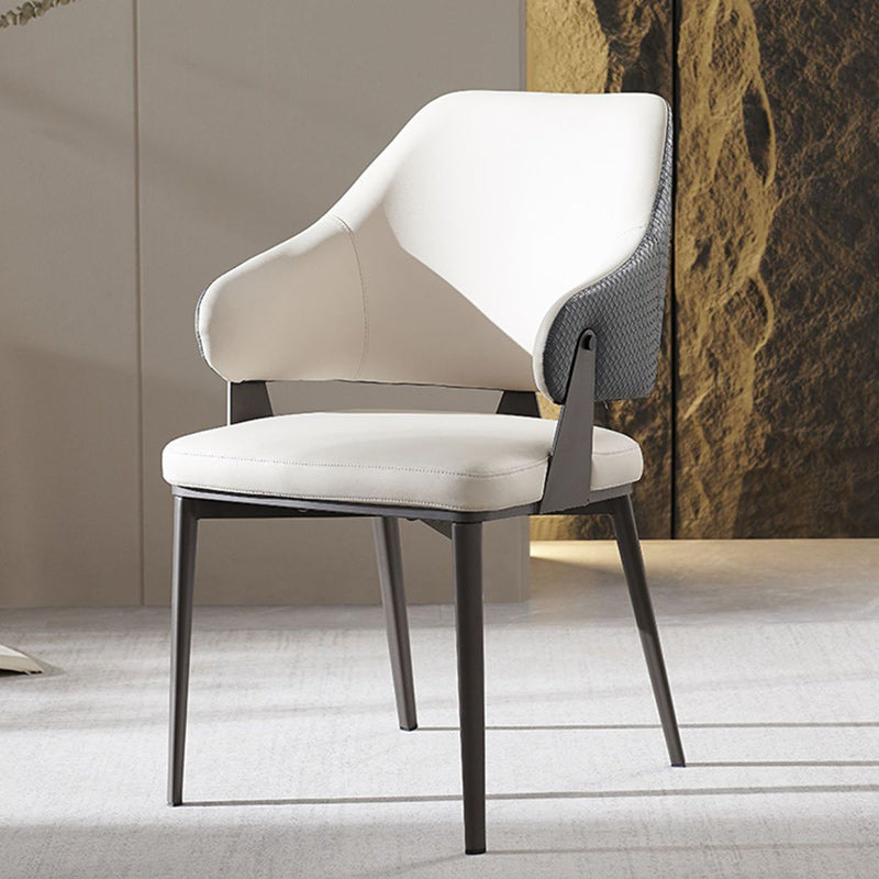 Modern Leather Metal Frame Dining Chair