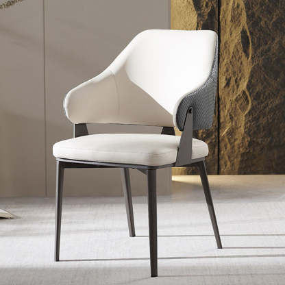 Modern Leather Metal Frame Dining Chair