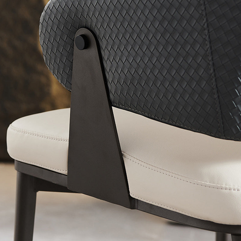 Modern Leather Metal Frame Dining Chair