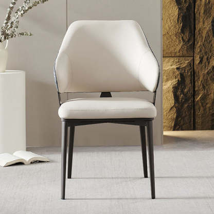 Modern Leather Metal Frame Dining Chair