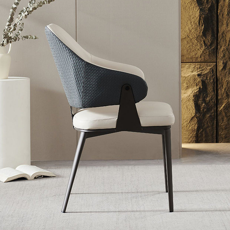 Modern Leather Metal Frame Dining Chair