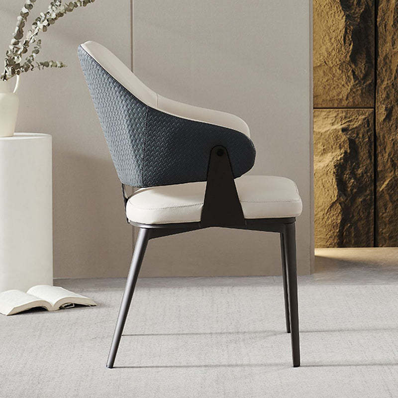 Modern Leather Metal Frame Dining Chair
