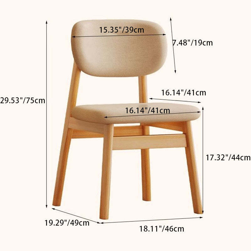 Minimalist Upholstered Solid Wood Dining Chair