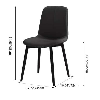 Minimalist Leather Carbon Steel Dining Chair — Light Tan