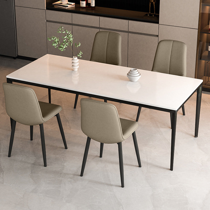 Minimalist Leather Carbon Steel Dining Chair
