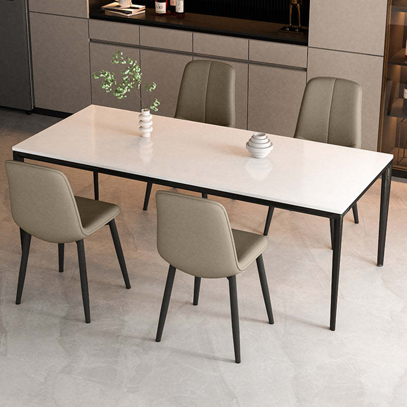 Minimalist Leather Carbon Steel Dining Chair