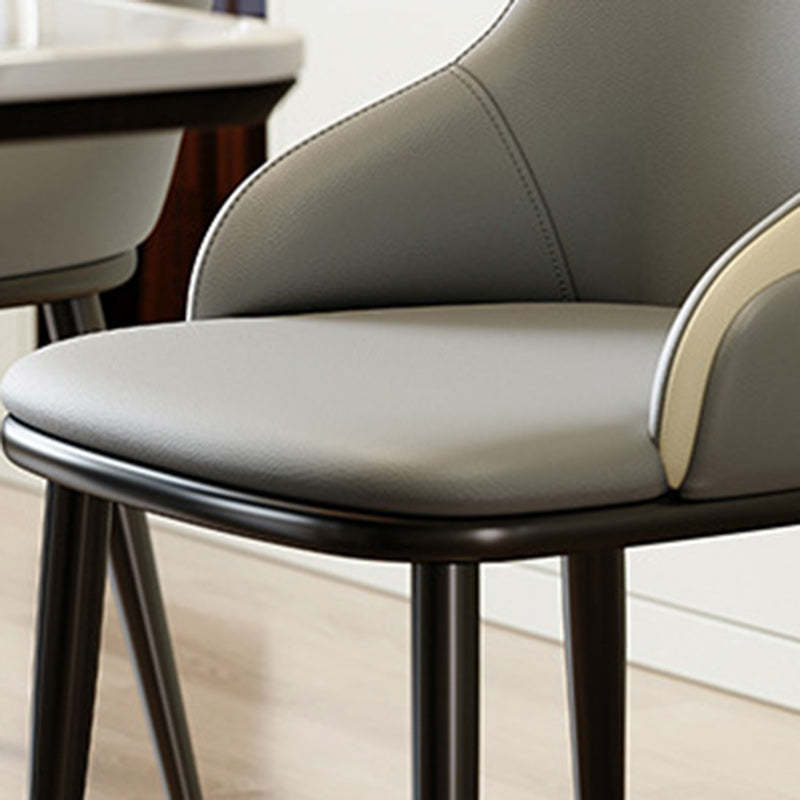 Nordic Leather Steel Mezzanine Dining Chair