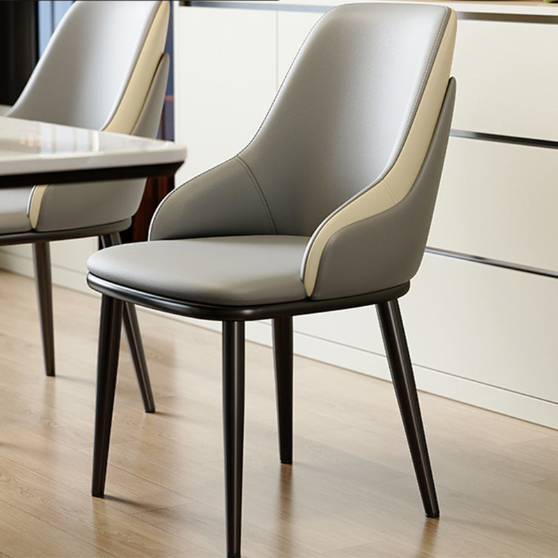 Nordic Leather Steel Mezzanine Dining Chair