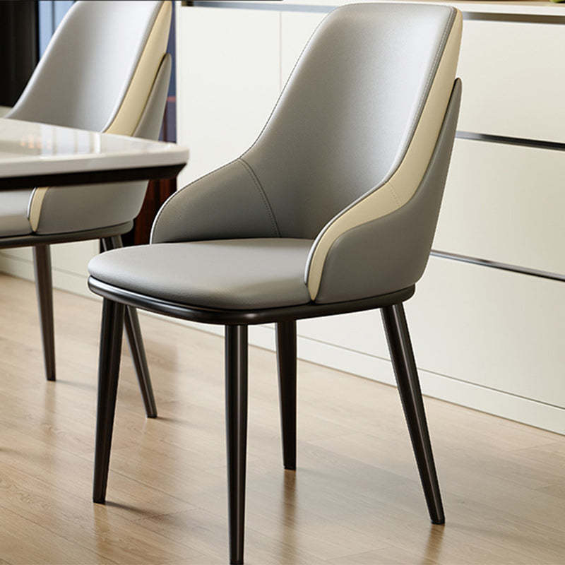 Nordic Leather Steel Mezzanine Dining Chair