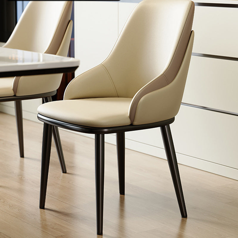 Nordic Leather Steel Mezzanine Dining Chair
