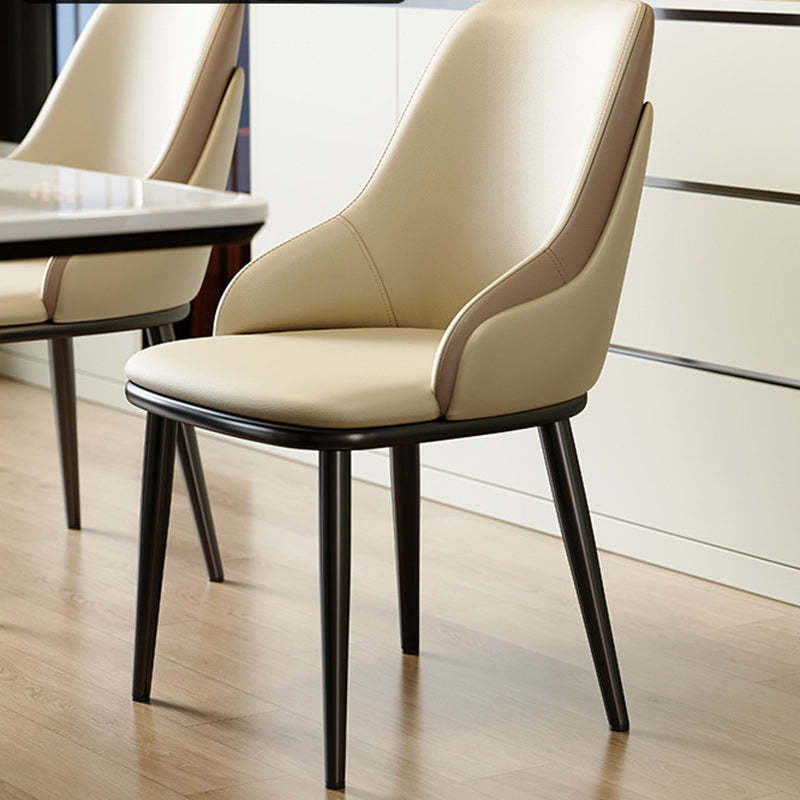 Nordic Leather Steel Mezzanine Dining Chair