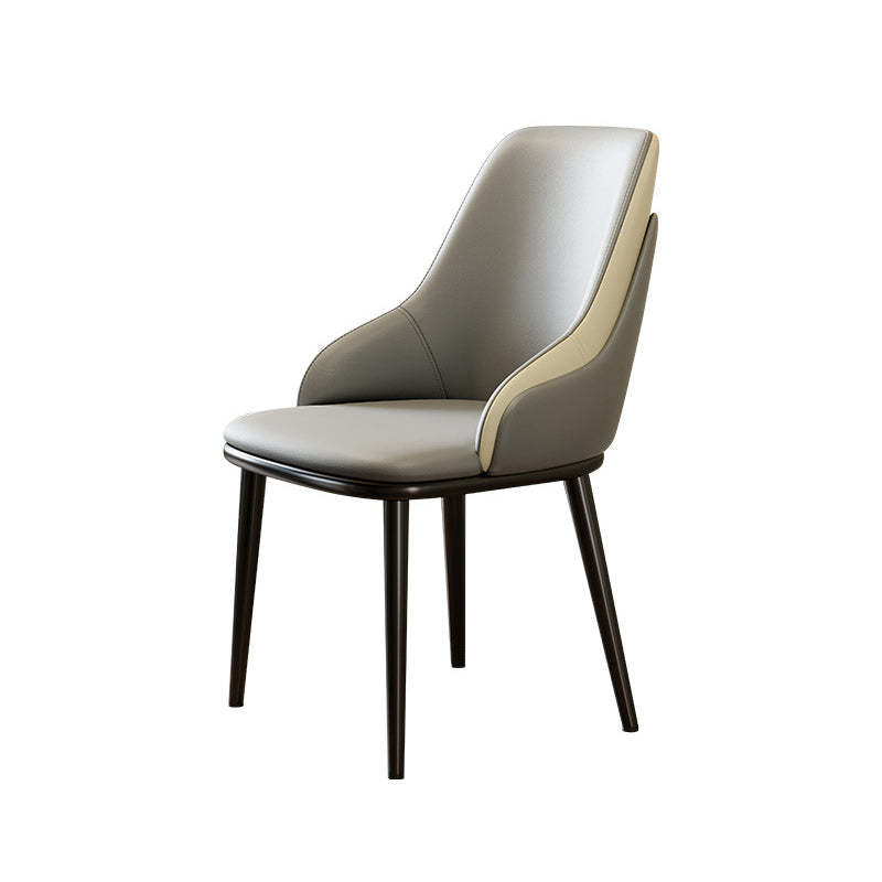Nordic Leather Steel Mezzanine Dining Chair