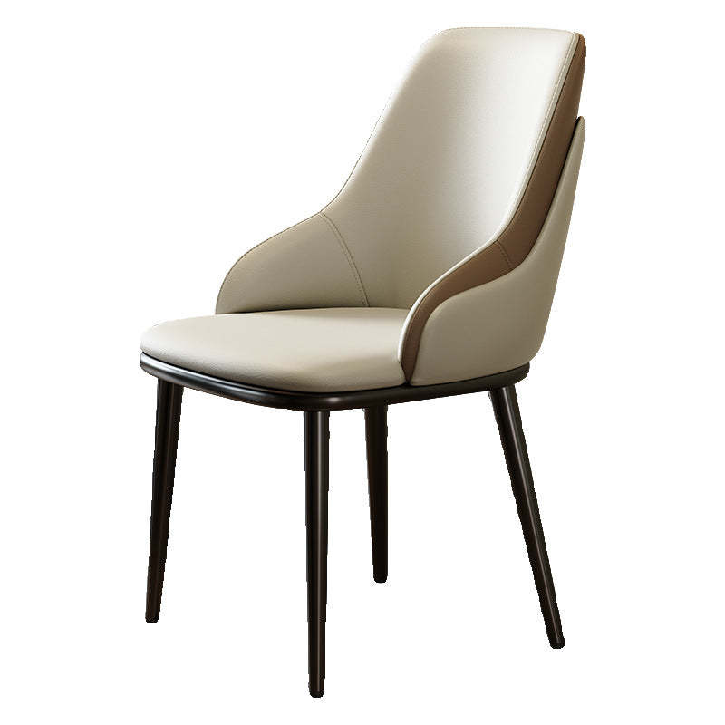 Nordic Leather Steel Mezzanine Dining Chair