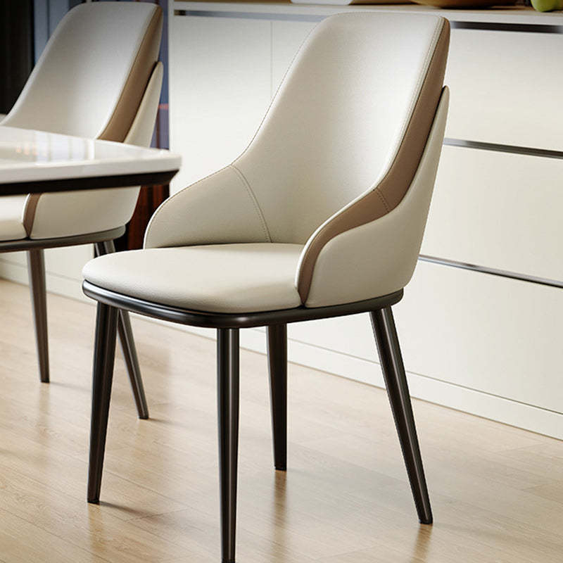 Nordic Leather Steel Mezzanine Dining Chair