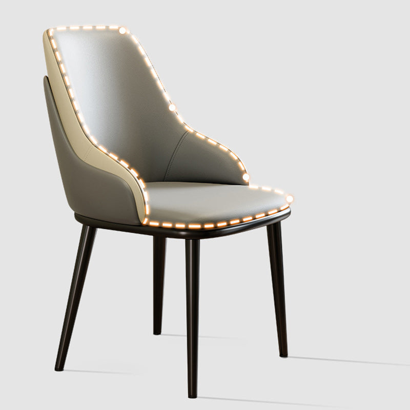 Nordic Leather Steel Mezzanine Dining Chair