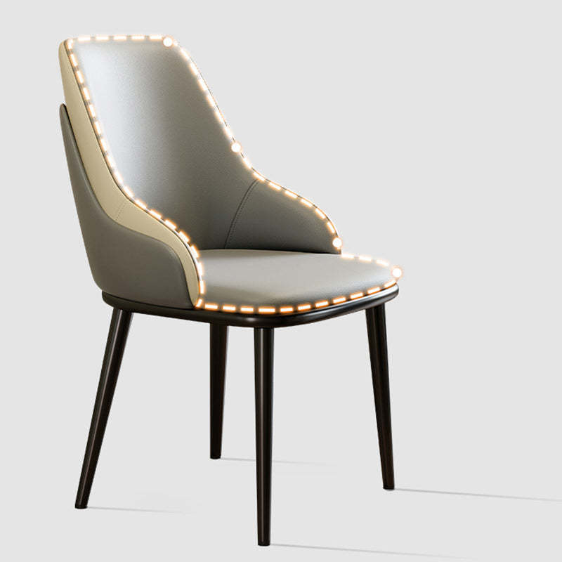 Nordic Leather Steel Mezzanine Dining Chair