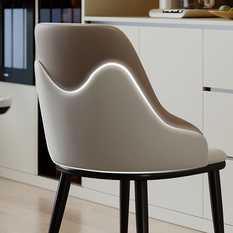 Nordic Leather Steel Mezzanine Dining Chair