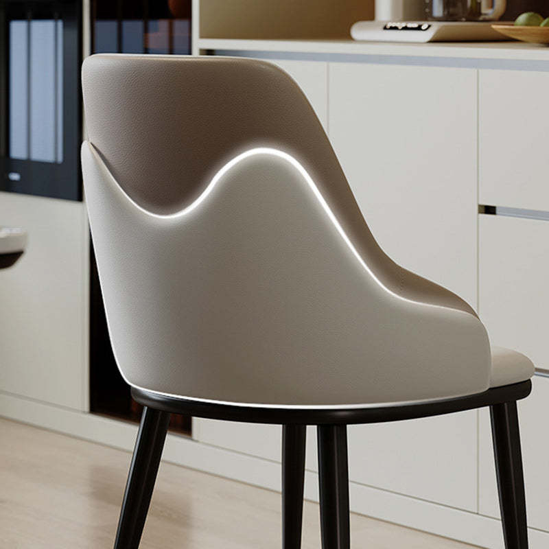 Nordic Leather Steel Mezzanine Dining Chair