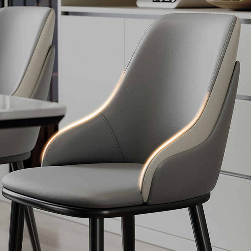 Nordic Leather Steel Mezzanine Dining Chair