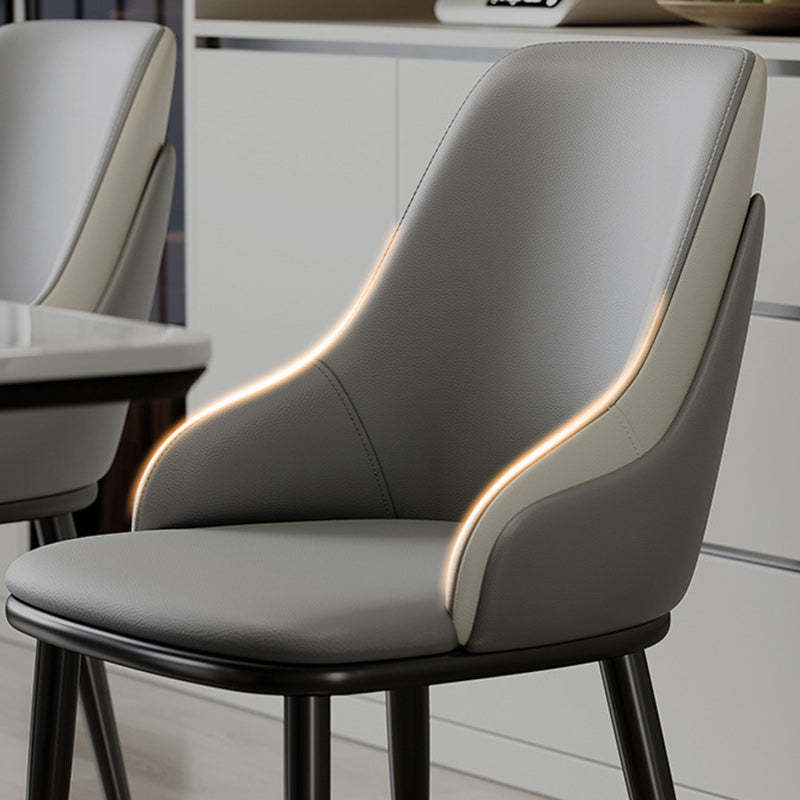 Nordic Leather Steel Mezzanine Dining Chair