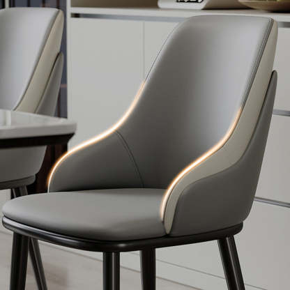 Nordic Leather Steel Mezzanine Dining Chair