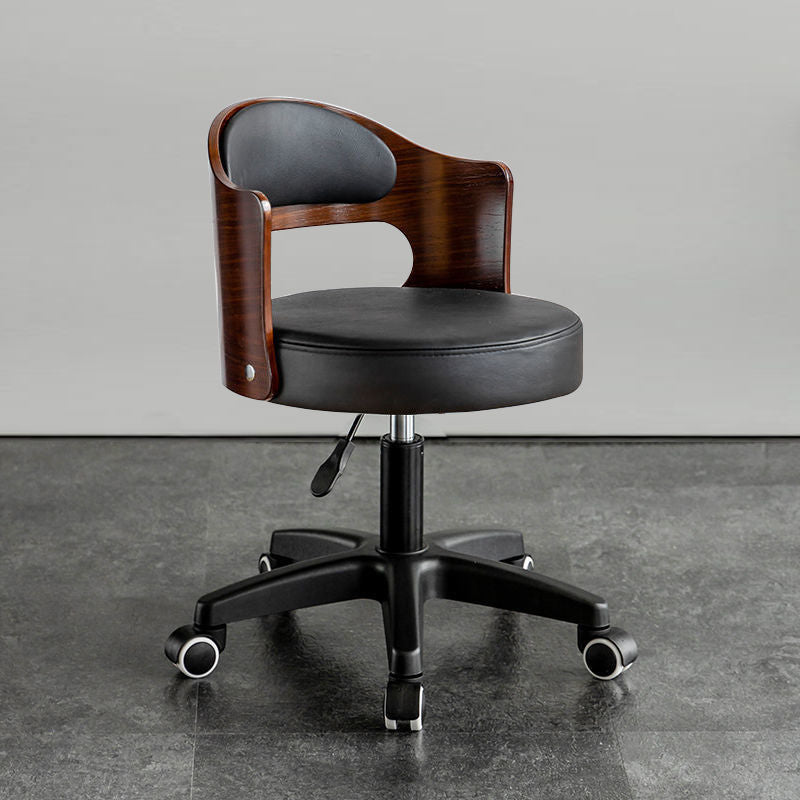 Minimalist Round Upholstered Leather Bar Stool