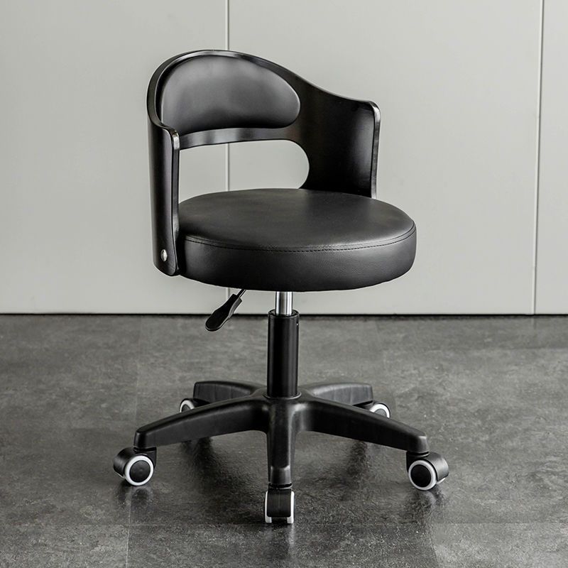 Black minimalist round upholstered bar & counter stools