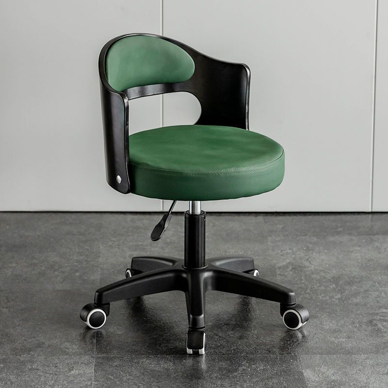 Minimalist Round Upholstered Leather Bar Stool