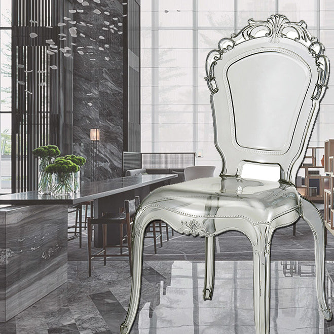Minimalist Wedding Carved Acrylic Dining Chair — Amber