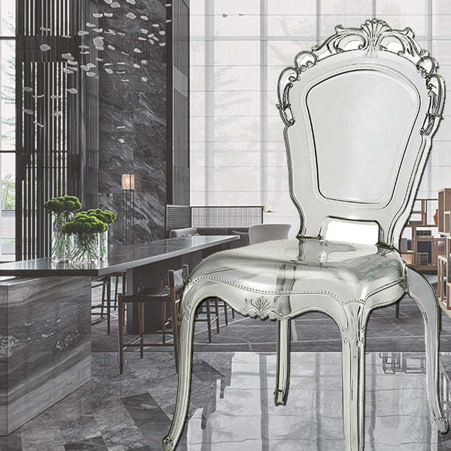 Minimalist Wedding Carved Acrylic Dining Chair — Amber