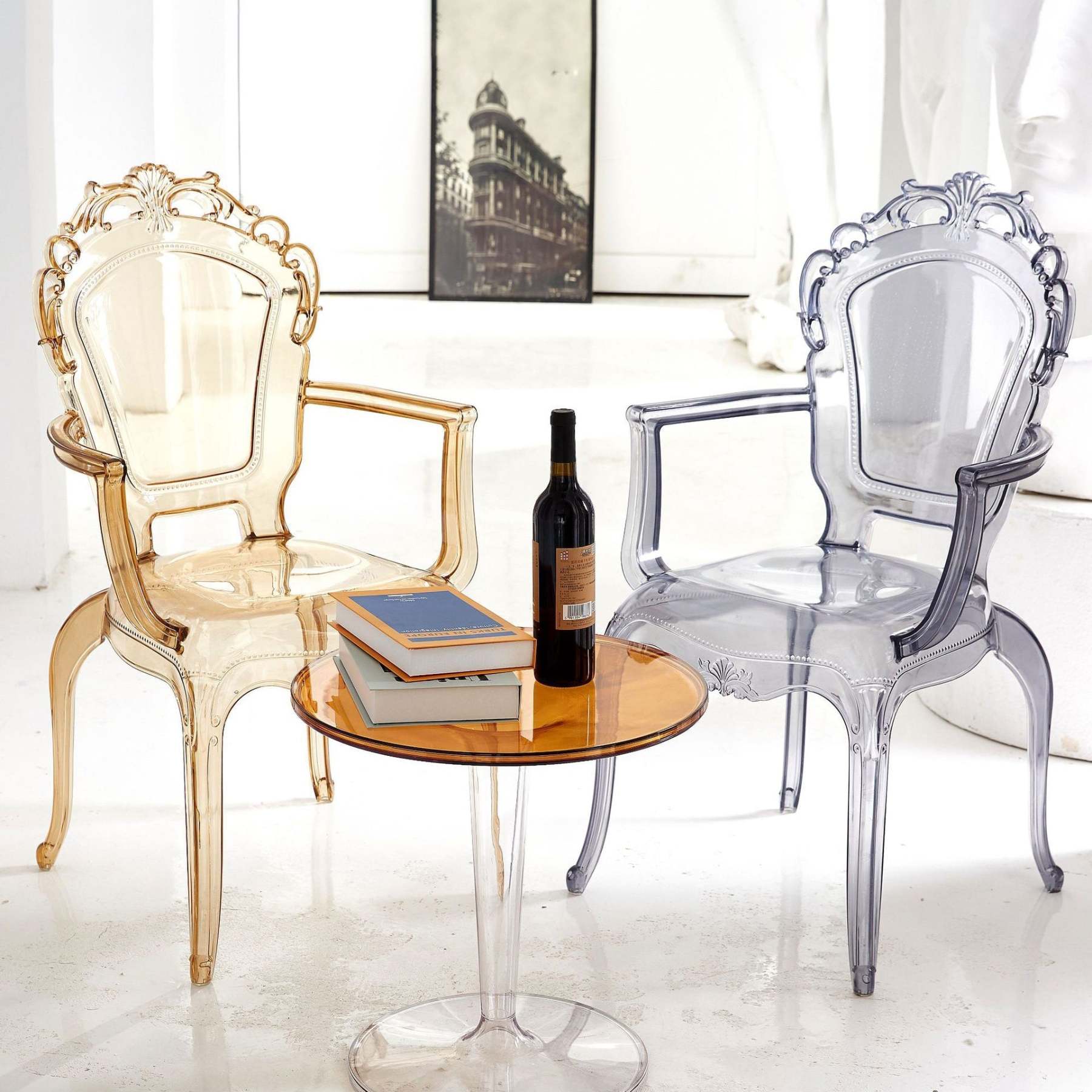 Minimalist Wedding Carved Acrylic Dining Chair