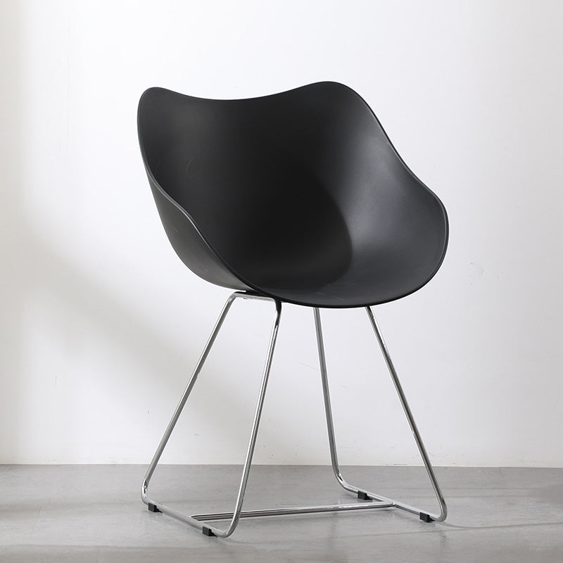Nordic Curved Iron Plastic Armchair